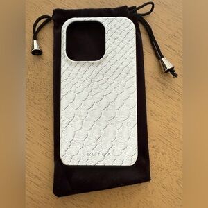 White Snake Pattern iPhone 14 Pro Phone Case